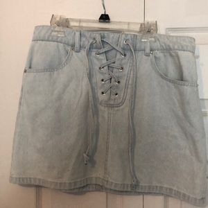 Forever 21 tie up jean skirt